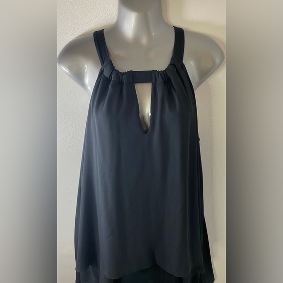 Venus Black Asymmetrical Keyhole Overlay Bodycon Dress Size S NWT SKU0655 - Picture 2 of 9